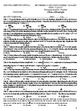 Đề thi học sinh giỏi Vật lí lớp 12 - Mã đề 0369 - Năm học 2016-2017 - Trường THPT Yên Dũng 1
